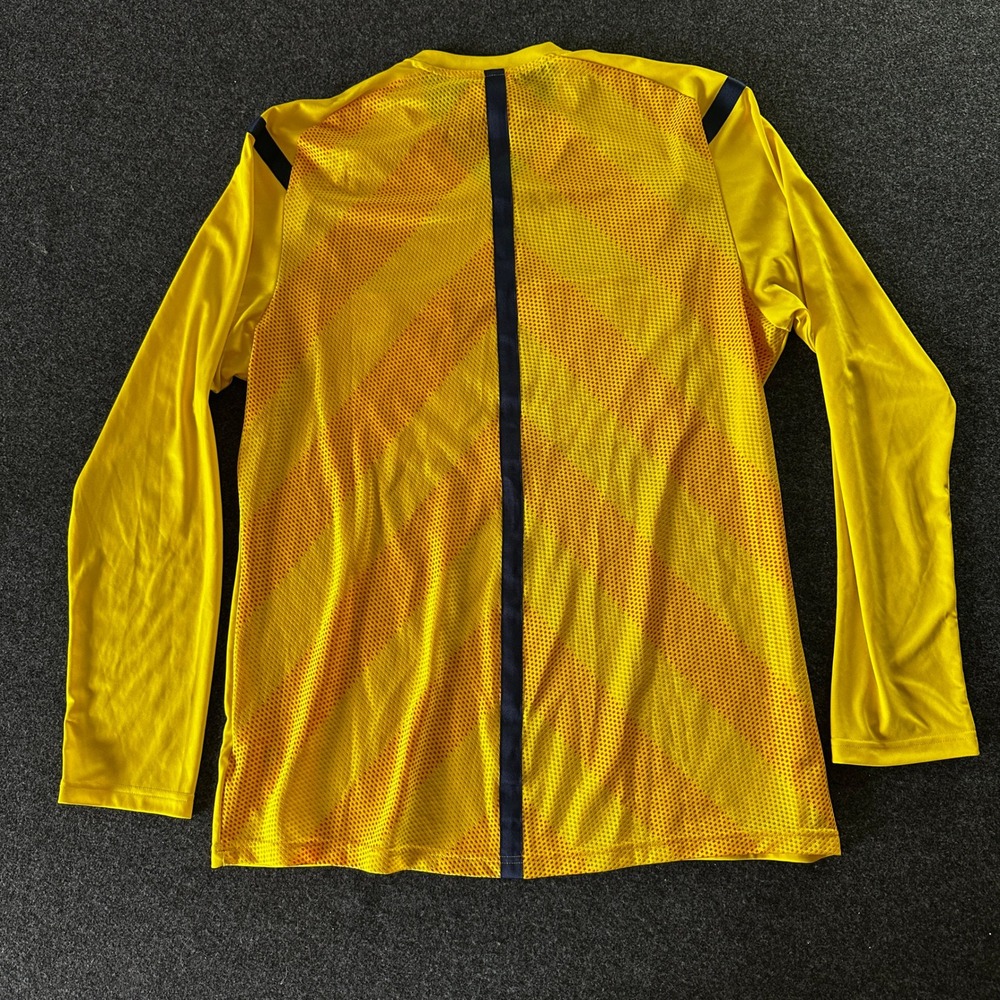 Adidas Mens Yellow Climacool Long Sleeve Soccer Referee Jersey XL Dual Pockets - Picture 2 of 6
